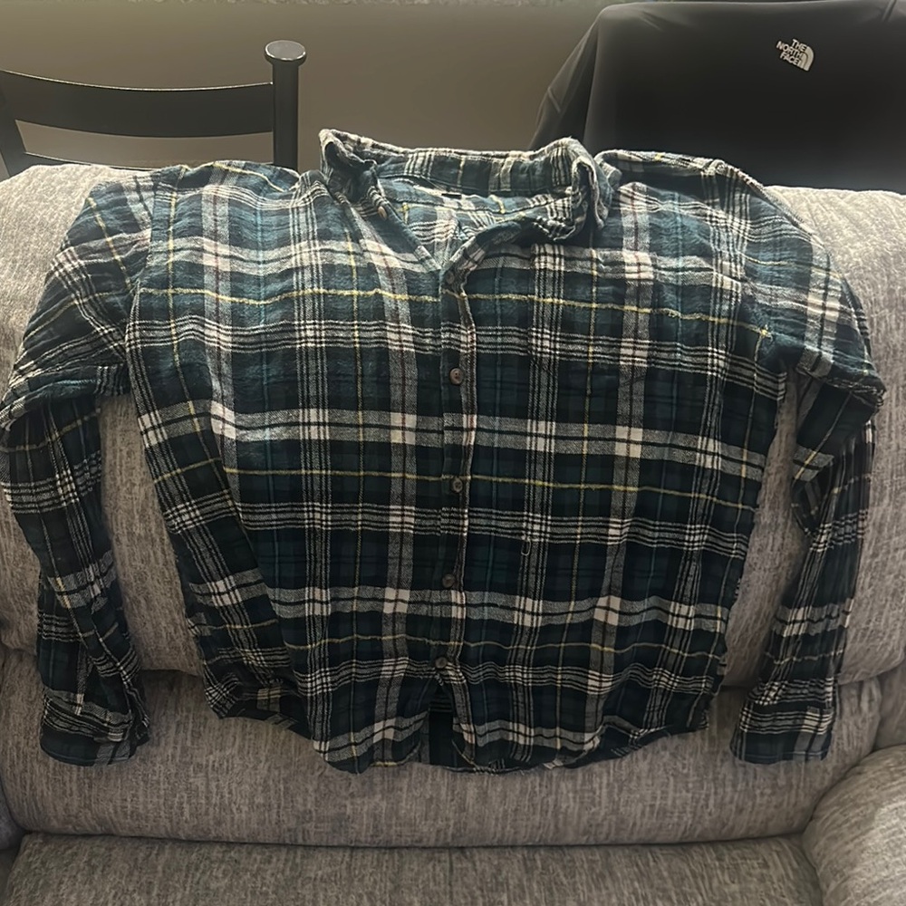 Plaid Button-Up Shirt